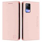 For vivo V20 / V21e 4G / Y73 2021 RC01 Dual-Folded Magnetic Suction RFID Leather Phone Case(Pink) - 2