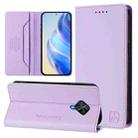 For vivo Y31 4G 2021 India / Y53s RC01 Dual-Folded Magnetic Suction RFID Leather Phone Case(Light Purple) - 1