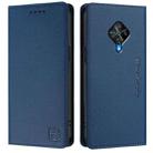 For vivo Y31 4G 2021 India / Y53s RC01 Dual-Folded Magnetic Suction RFID Leather Phone Case(Dark Blue) - 2