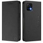 For vivo Y52s 5G / Y72 5G India RC01 Dual-Folded Magnetic Suction RFID Leather Phone Case(Black) - 2