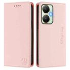 For vivo Y27 4G 2023 Global RC01 Dual-Folded Magnetic Suction RFID Leather Phone Case(Pink) - 2