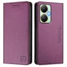 For vivo Y27 4G 2023 Global RC01 Dual-Folded Magnetic Suction RFID Leather Phone Case(Violet) - 2