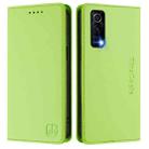 For vivo Y72 5G / iQOO Z3 / Y52 5G RC01 Dual-Folded Magnetic Suction RFID Leather Phone Case(Grass Green) - 2