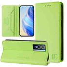 For vivo Y76 5G RC01 Dual-Folded Magnetic Suction RFID Leather Phone Case(Grass Green) - 1