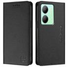 For vivo Y36 4G / 5G Global RC01 Dual-Folded Magnetic Suction RFID Leather Phone Case(Black) - 2