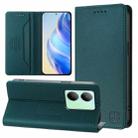 For vivo Y36 4G / 5G Global RC01 Dual-Folded Magnetic Suction RFID Leather Phone Case(Dark Green) - 1