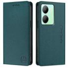 For vivo Y36 4G / 5G Global RC01 Dual-Folded Magnetic Suction RFID Leather Phone Case(Dark Green) - 2