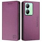 For vivo Y36 4G / 5G Global RC01 Dual-Folded Magnetic Suction RFID Leather Phone Case(Violet) - 2