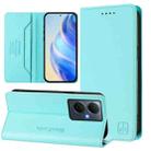 For vivo Y78+ 5G / Y78 5G Global RC01 Dual-Folded Magnetic Suction RFID Leather Phone Case(Mint Green) - 1