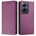 For vivo Y78+ 5G / Y78 5G Global RC01 Dual-Folded Magnetic Suction RFID Leather Phone Case(Violet) - 2