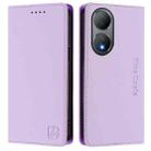 For vivo Y100 5G Global RC01 Dual-Folded Magnetic Suction RFID Leather Phone Case(Light Purple) - 2