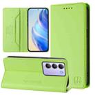 For vivo Y100 5G IDN / Y200e 5G RC01 Dual-Folded Magnetic Suction RFID Leather Phone Case(Grass Green) - 1