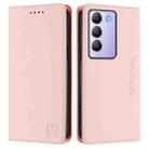 For vivo Y100 5G IDN / Y200e 5G RC01 Dual-Folded Magnetic Suction RFID Leather Phone Case(Pink) - 2