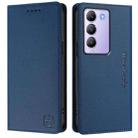 For vivo Y100 5G IDN / Y200e 5G RC01 Dual-Folded Magnetic Suction RFID Leather Phone Case(Dark Blue) - 2