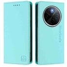 For vivo Y300 Pro RC01 Dual-Folded Magnetic Suction RFID Leather Phone Case(Mint Green) - 2