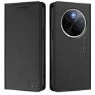 For vivo Y300 Pro RC01 Dual-Folded Magnetic Suction RFID Leather Phone Case(Black) - 2