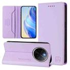 For vivo Y300 Pro RC01 Dual-Folded Magnetic Suction RFID Leather Phone Case(Light Purple) - 1