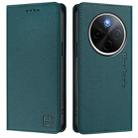 For vivo Y300 Pro RC01 Dual-Folded Magnetic Suction RFID Leather Phone Case(Dark Green) - 2