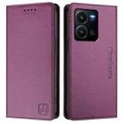 For vivo Y35 4G / Y22 4G / Y77 5G RC01 Dual-Folded Magnetic Suction RFID Leather Phone Case(Violet) - 2