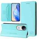 For vivo S20 5G RC01 Dual-Folded Magnetic Suction RFID Leather Phone Case(Mint Green) - 1