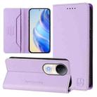 For vivo S20 5G RC01 Dual-Folded Magnetic Suction RFID Leather Phone Case(Light Purple) - 1
