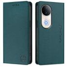 For vivo S20 5G RC01 Dual-Folded Magnetic Suction RFID Leather Phone Case(Dark Green) - 2