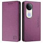 For vivo S20 5G RC01 Dual-Folded Magnetic Suction RFID Leather Phone Case(Violet) - 2