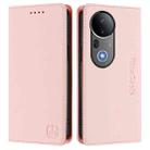 For vivo S20 Pro 5G RC01 Dual-Folded Magnetic Suction RFID Leather Phone Case(Pink) - 2