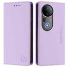 For vivo S20 Pro 5G RC01 Dual-Folded Magnetic Suction RFID Leather Phone Case(Light Purple) - 2