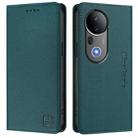 For vivo S20 Pro 5G RC01 Dual-Folded Magnetic Suction RFID Leather Phone Case(Dark Green) - 2