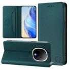 For vivo Y300 5G RC01 Dual-Folded Magnetic Suction RFID Leather Phone Case(Dark Green) - 1
