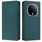 For vivo Y300 5G RC01 Dual-Folded Magnetic Suction RFID Leather Phone Case(Dark Green) - 2