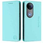 For vivo V50 5G Global RC01 Dual-Folded Magnetic Suction RFID Leather Phone Case(Mint Green) - 2