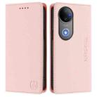 For vivo V50 5G Global RC01 Dual-Folded Magnetic Suction RFID Leather Phone Case(Pink) - 2