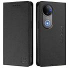 For vivo V50 5G Global RC01 Dual-Folded Magnetic Suction RFID Leather Phone Case(Black) - 2