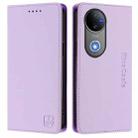 For vivo V50 5G Global RC01 Dual-Folded Magnetic Suction RFID Leather Phone Case(Light Purple) - 2