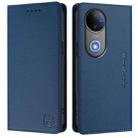 For vivo V50 5G Global RC01 Dual-Folded Magnetic Suction RFID Leather Phone Case(Dark Blue) - 2