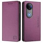 For vivo V50 5G Global RC01 Dual-Folded Magnetic Suction RFID Leather Phone Case(Violet) - 2