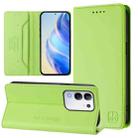For vivo Y29 4G Global RC01 Dual-Folded Magnetic Suction RFID Leather Phone Case(Grass Green) - 1