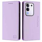 For vivo Y29 4G Global RC01 Dual-Folded Magnetic Suction RFID Leather Phone Case(Light Purple) - 2