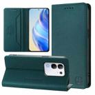 For vivo Y29 4G Global RC01 Dual-Folded Magnetic Suction RFID Leather Phone Case(Dark Green) - 1