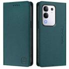For vivo Y29 4G Global RC01 Dual-Folded Magnetic Suction RFID Leather Phone Case(Dark Green) - 2