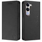 For vivo Y29s 5G / Y04 4G Global RC01 Dual-Folded Magnetic Suction RFID Leather Phone Case(Black) - 2