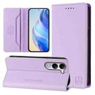 For vivo Y29s 5G / Y04 4G Global RC01 Dual-Folded Magnetic Suction RFID Leather Phone Case(Light Purple) - 1