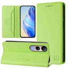 For vivo V50 Lite 5G RC01 Dual-Folded Magnetic Suction RFID Leather Phone Case(Grass Green) - 1