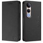 For vivo V50 Lite 5G RC01 Dual-Folded Magnetic Suction RFID Leather Phone Case(Black) - 2