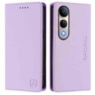 For vivo V50 Lite 5G RC01 Dual-Folded Magnetic Suction RFID Leather Phone Case(Light Purple) - 2