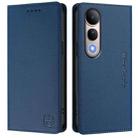 For vivo V50 Lite 5G RC01 Dual-Folded Magnetic Suction RFID Leather Phone Case(Dark Blue) - 2