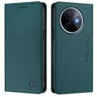 For vivo Y39 5G Global RC01 Dual-Folded Magnetic Suction RFID Leather Phone Case(Dark Green) - 2