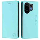 For vivo S30 RC01 Dual-Folded Magnetic Suction RFID Leather Phone Case(Mint Green) - 2